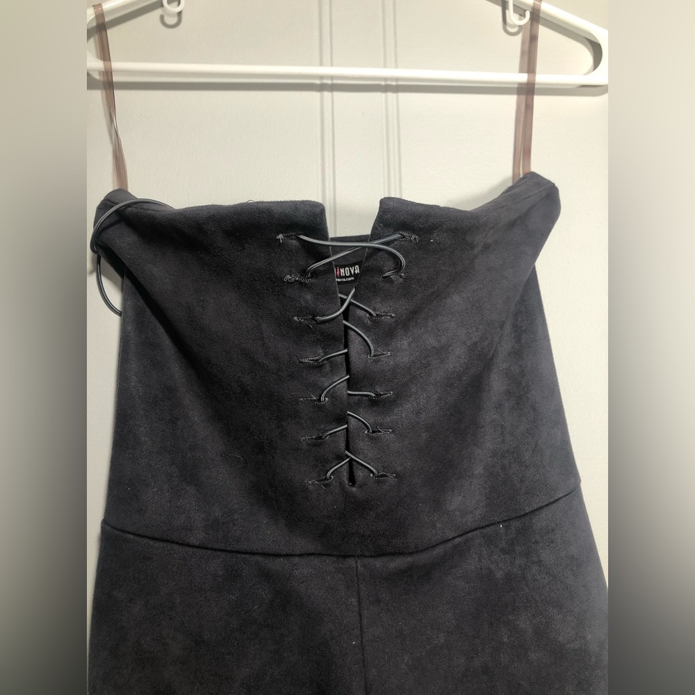 Fashion Nova Gray Suede Jumpsuit Size M - Picture 3 of 6